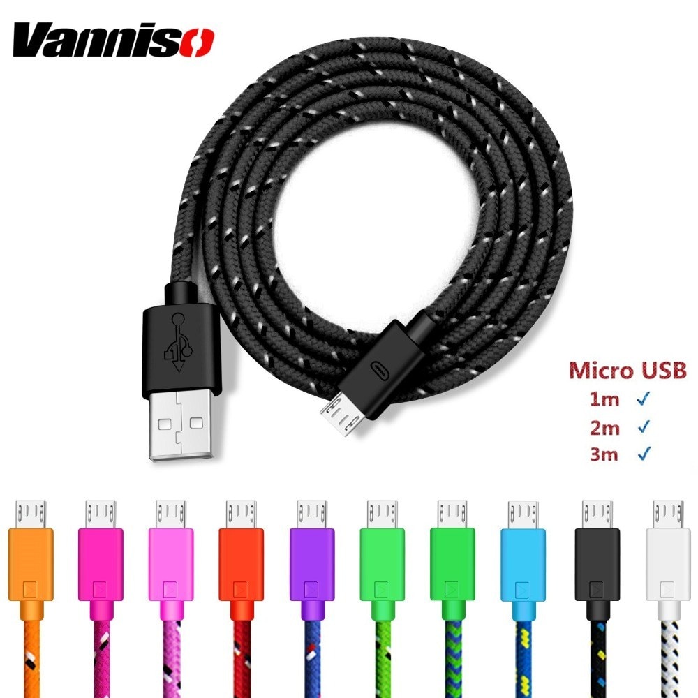 Fast Charging Micro USB Cable 1M 2M nylon Braided Wire for Samsung Sony Xiaomi Android Phone Data Sync Charger Cable smartphone