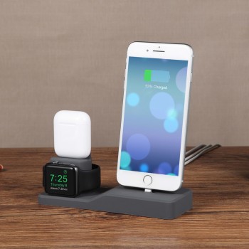 AIYIMA 3 in 1 Charging Dock For iPhone X XR XS Max 8 7 6 Apple Watch Airpods Charger Holder iWatch Mount Stand Dock Station