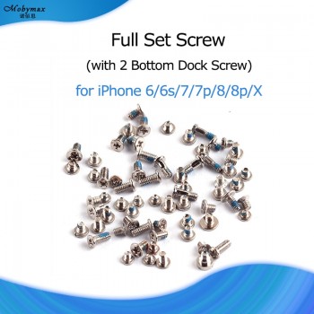 for iPhone X 8 7 7 plus Complete Kit Full Set Screws with 2 Bottom Dock Screw for iPhone 6 6s Replacement Phone Accessories Bolt