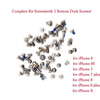 for iPhone X 8 7 7 plus Complete Kit Full Set Screws with 2 Bottom Dock Screw for iPhone 6 6s Replacement Phone Accessories Bolt