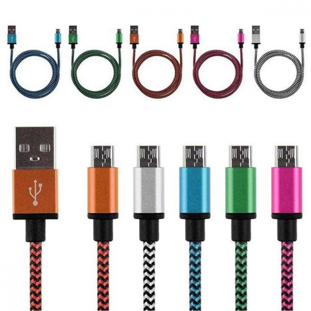 V8 2A Braided Aluminum Micro USB Dataamp;Sync faster Charger Cable For Android Phone V8 2A Braided Aluminum Micro USB Dataamp;Sync