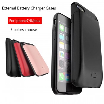 New 5000/7200mAh Smart Magnetic Back TPU Bumper External Power Bank Pack Battery Charger Case Cover For iPhone 6 6s 7 8 Plus