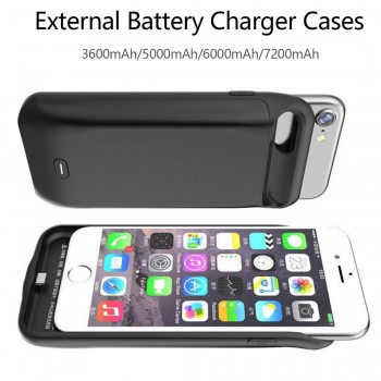 New 5000/7200mAh Smart Magnetic Back TPU Bumper External Power Bank Pack Battery Charger Case Cover For iPhone 6 6s 7 8 Plus