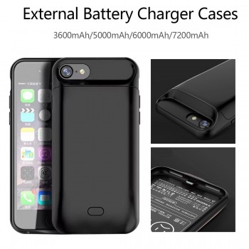 New 5000/7200mAh Smart Magnetic Back TPU Bumper External Power Bank Pack Battery Charger Case Cover For iPhone 6 6s 7 8 Plus