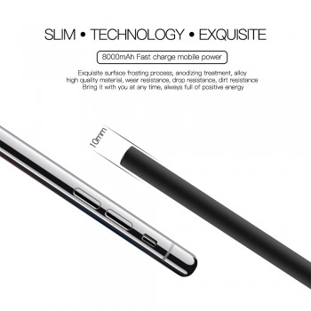 KEYSION 2 Port PD Fast Charge Power Bank 8000mAh QC 3.0 2.0 Quick Charge Portable Metal Battery Powerbank for iPhone X 8 8 Plus