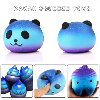 Squishy Panda Hand Squeeze Toys Phone Accessories Cute Funny PU Stress Relief Starry Reduced Pressure Squishi Animals
