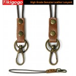 Tikigogo Genuine Leather Lanyard strap for mobile phone key card holder clutch bag wallet wrist neck lanyard straps keychain