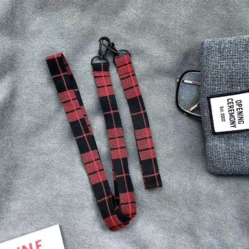 Phone Lanyard Rope Wrist Neck Strap Long Short British Lattice Key Case Breast Plate ID Card USB Badge Rotary Lariat