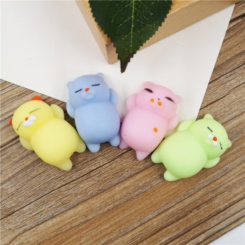 4pcs/lot Kawaii Squishy Cute Mini Pregnant Rolling Lazy Cats Toy Soft Hand Pinch Squeeze Stress Relief Phone Strap Kid Gifts