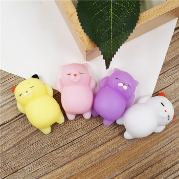 4pcs/lot Kawaii Squishy Cute Mini Pregnant Rolling Lazy Cats Toy Soft Hand Pinch Squeeze Stress Relief Phone Strap Kid Gifts