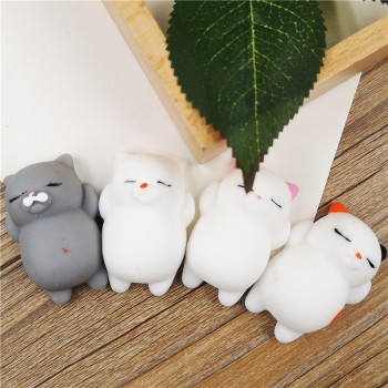 4pcs/lot Kawaii Squishy Cute Mini Pregnant Rolling Lazy Cats Toy Soft Hand Pinch Squeeze Stress Relief Phone Strap Kid Gifts