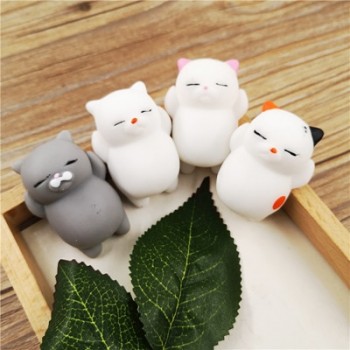 4pcs/lot Kawaii Squishy Cute Mini Pregnant Rolling Lazy Cats Toy Soft Hand Pinch Squeeze Stress Relief Phone Strap Kid Gifts