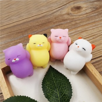 4pcs/lot Kawaii Squishy Cute Mini Pregnant Rolling Lazy Cats Toy Soft Hand Pinch Squeeze Stress Relief Phone Strap Kid Gifts