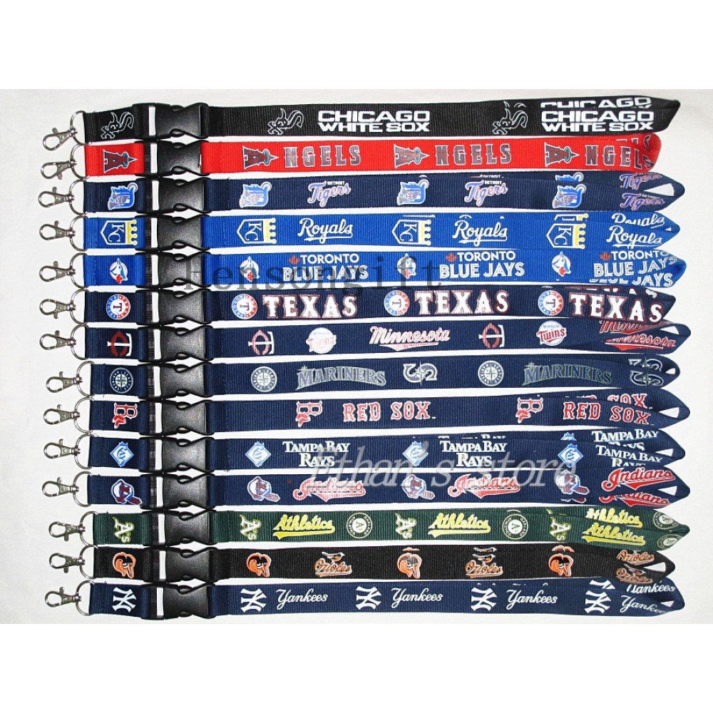 Hensongift Baseball  Keychains Lanyard Badge Holders MLB Mobile Phone Neck Straps