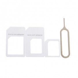 Micro Sim Adapter + Nano-Sim Card Adapters + Standard Card + Eject Pin Key For iPhone For Samsung Smartphones Sim Cards Adapters