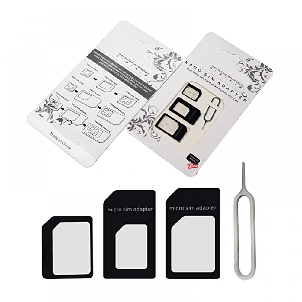 Micro Nano SIM Card Adapter Connector Kit For iPhone 6 7 plus 5S Xiaomi Redmi Note 4 Pro 3S 3 Mi5 All Phone Standard SIM Holder