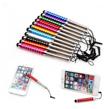 Retractable Capacitive Diamond Stylus Touch Screen Pen For iPhone iPad Tablet PC