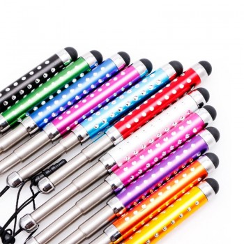 Retractable Capacitive Diamond Stylus Touch Screen Pen For iPhone iPad Tablet PC