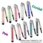 Wholesale 10 Pcs/lot High-texture Mini Crystal Stylus Pen Capacitive Screen Touch Pen For iPhone + Dust Plug very Portable