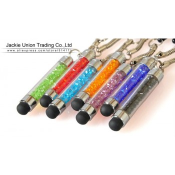 Wholesale 10 Pcs/lot High-texture Mini Crystal Stylus Pen Capacitive Screen Touch Pen For iPhone + Dust Plug very Portable