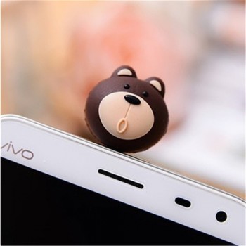 CatXaa Headphone 3.5mm Port Dust Plug Cute Animal Cat Pig Rabbit Bear Chicken Headset Music Stopper Mobile Phone 3.5 Jack Decor
