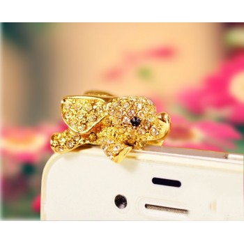 Cute Dumbo Design With Diamond  Mobile Phone Ear Cap Dust Plug For Iphone For Samsung And All 3.5mm Earphone Dust Plug