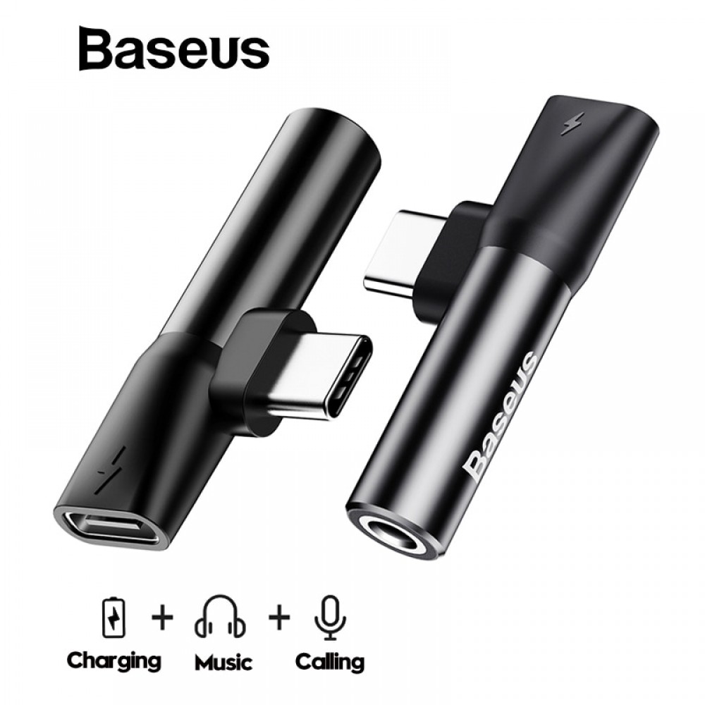 Baseus Usb C to 3.5mm Aux Jack Audio Earphone Adapter Type-C Charging Adapter Mobile Phone Audio splitter For Huawei Xiaomi Oppo