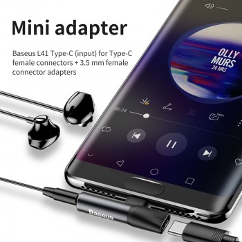 Baseus Usb C to 3.5mm Aux Jack Audio Earphone Adapter Type-C Charging Adapter Mobile Phone Audio splitter For Huawei Xiaomi Oppo