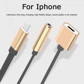 adapter charger audio cable 2 in 1 charge to 3.5 mm jack headphone aux converter For apple Iphone 7 8 Plus X 10