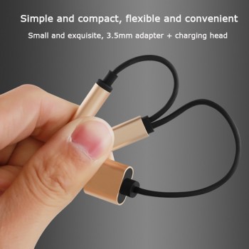 adapter charger audio cable 2 in 1 charge to 3.5 mm jack headphone aux converter For apple Iphone 7 8 Plus X 10