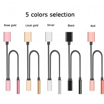 adapter charger audio cable 2 in 1 charge to 3.5 mm jack headphone aux converter For apple Iphone 7 8 Plus X 10