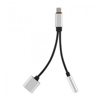 adapter charger audio cable 2 in 1 charge to 3.5 mm jack headphone aux converter For apple Iphone 7 8 Plus X 10