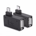 2Pcs/set Micro Adapter USB 2.0 Female to Male Micro OTG Power Supply 2018 Port 90 Degree Left 90 Right Angled USB OTG Adapters