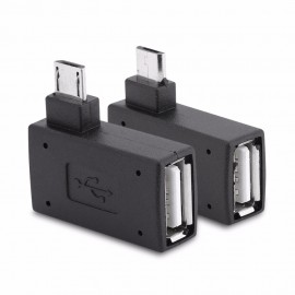 2Pcs/set Micro Adapter USB 2.0 Female to Male Micro OTG Power Supply 2018 Port 90 Degree Left 90 Right Angled USB OTG Adapters