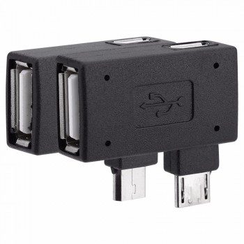 2Pcs/set Micro Adapter USB 2.0 Female to Male Micro OTG Power Supply 2018 Port 90 Degree Left 90 Right Angled USB OTG Adapters
