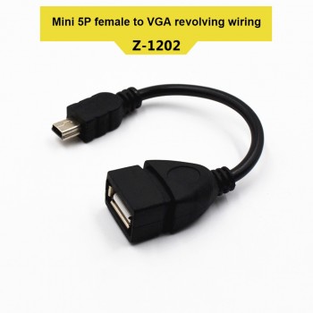 Mini USB 5P Male to OTG USB Female Car Adapter Data Cable for Video Camera Audio Tablet CD GPS JLRL88
