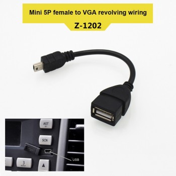 Mini USB 5P Male to OTG USB Female Car Adapter Data Cable for Video Camera Audio Tablet CD GPS JLRL88