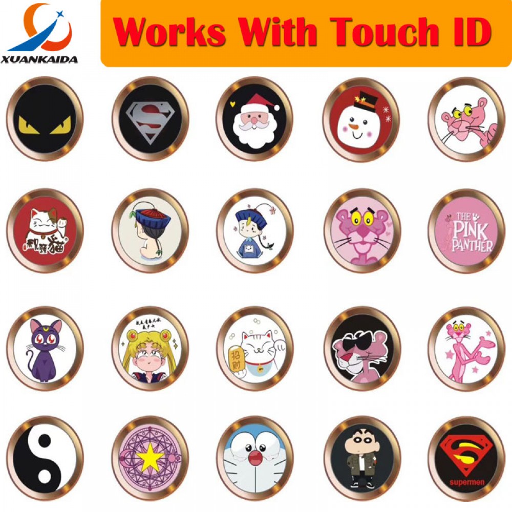 Cartoon cute Touch ID sensor Home Button Sticker For iPhone 5S SE 6 6S 7 8 Plus For Ipad air 2 mini 4 Fingerprint Keypad
