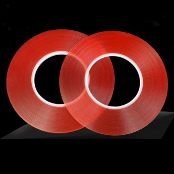 2 x Red Acrylic Adhesive Double Side Clear Tape Strong Sticky For Samsung iPhone All Cell Phone LCD Glass Repair No Tracy 5M