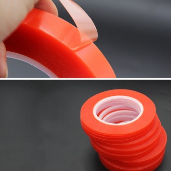 2 x Red Acrylic Adhesive Double Side Clear Tape Strong Sticky For Samsung iPhone All Cell Phone LCD Glass Repair No Tracy 5M