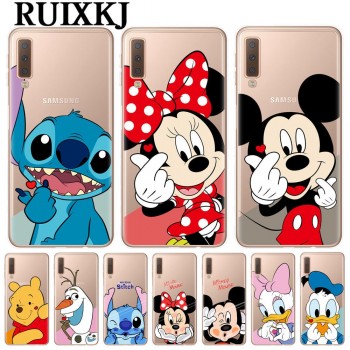 RUIXKJ For Samsung Galaxy A7 2018 6.0 Case A750 Mickey Minnie Soft Silicone Back Cover For Samsung A7 2018 SM-A750 Phone Cases