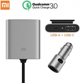 Original Xiaomi Car Charger QC3.0 Fast Version Extended Accessory USB-A USB-C Dual Port Output Smart