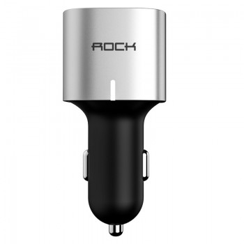 Rock Bluetooth Hifi fm transmitteramp; Dual USB Port Car Phone Charger ,2 in1 car charger 5V 4.8 A Max  Universal Car Phone Charger