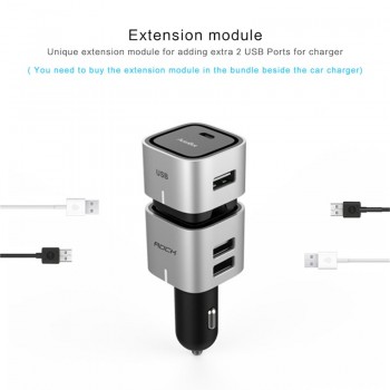 Rock Bluetooth Hifi fm transmitteramp; Dual USB Port Car Phone Charger ,2 in1 car charger 5V 4.8 A Max  Universal Car Phone Charger