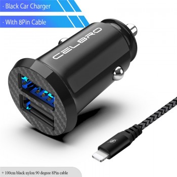 Upgrade Mini USB Car Charger Adapter 15W Car USB Charger for Mobile Phone Apple iPhone Car Charging Dual USB Auto Charger 2 Port