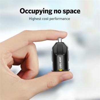 USLION Mini 2 Port USB Car Charger Adapter For iPhone Samsung 2.1A USB Charger Mobile Phone Dual USB Car-charger Auto Charger