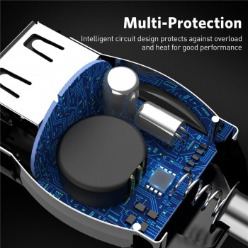 USLION Mini 2 Port USB Car Charger Adapter For iPhone Samsung 2.1A USB Charger Mobile Phone Dual USB Car-charger Auto Charger