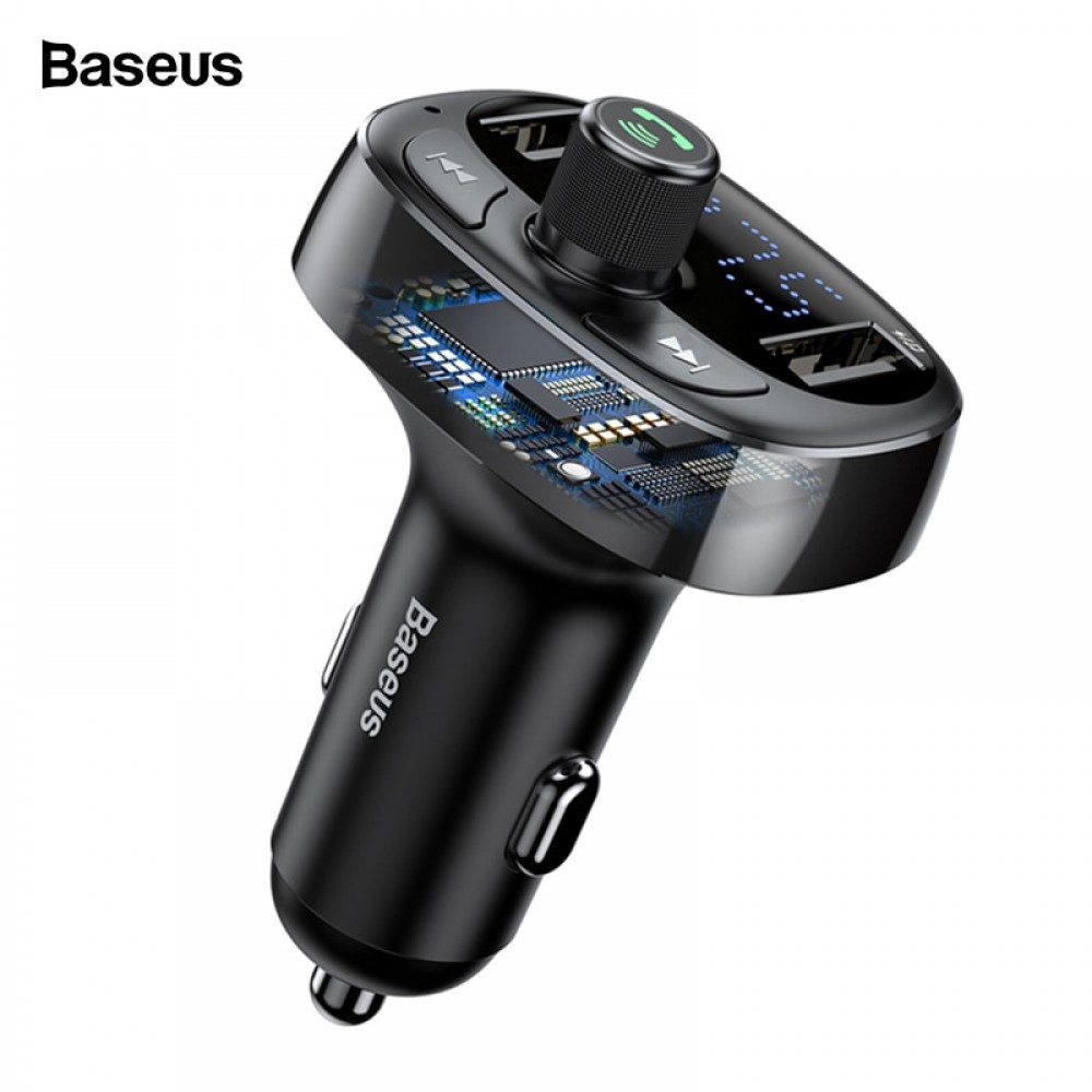 Baseus FM Transmitter Aux Modulator Bluetooth Car Charger Kit Handsfree Audio MP3 Player 3.4A Dual USB Fast Mobile Phone Charger