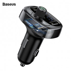 Baseus FM Transmitter Aux Modulator Bluetooth Car Charger Kit Handsfree Audio MP3 Player 3.4A Dual USB Fast Mobile Phone Charger