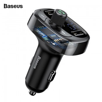 Baseus FM Transmitter Aux Modulator Bluetooth Car Charger Kit Handsfree Audio MP3 Player 3.4A Dual USB Fast Mobile Phone Charger